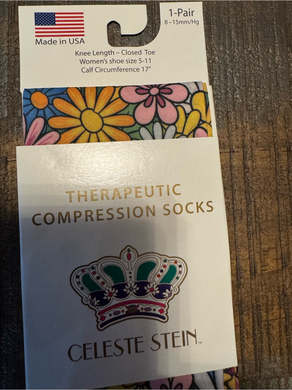 NWT 3 pairs colorful compression stockings socks 8-15 mm/hg - Picture 2 of 6